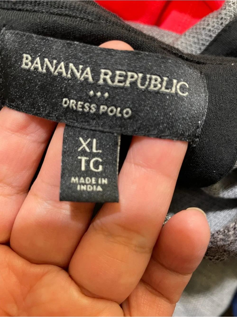 Banana Republic Heather Gray Polo with Black Placket